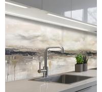 KitchenYeah© Splashback for kitchen 32"x59" / 80x150 cm self-adhesive Sink Splash Splatter Guard Splashbacks Walls Landscape - Horizon - Nature - Abstract - Neutral