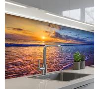 KitchenYeah© Splashback for kitchen 32"x59" / 80x150 cm self-adhesive Sink Splash Splatter Guard Splashbacks Walls Sea - Beach - Sunset - Clouds - Horizon