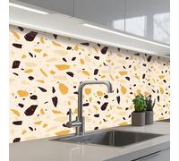 KitchenYeah© Splashback for kitchen 32"x59" / 80x150 cm self-adhesive Wall Protector Decor Panels Cooker Backsplash Terrazzo - Pattern - Yellow -.