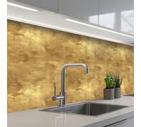 KitchenYeah© Splashback for kitchen 32"x59" / 80x150 cm self-adhesive Wall Protector Splash Back Cooker Backsplash Industrial - Texture - Gold