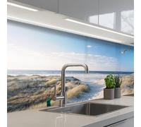 KitchenYeah© Splashback for kitchen 32"x59" / 80x150 cm self-adhesive Wall Protector Splash Back Cooker Backsplash Dune - Gull - Beach - Sea - Sun