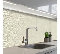 KitchenYeah© Splashback for kitchen 32"x79" / 80x200 cm self-adhesive Back Splashes Kitchens Splash Guard Decor Geometric - Lines - Green