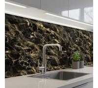 KitchenYeah© Splashback for kitchen 32"x79" / 80x200 cm self-adhesive Back Splashes Kitchens Splash Guard Decor Crystal - Gold - Black - Marble