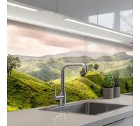 KitchenYeah© Splashback for kitchen 32"x79" / 80x200 cm self adhesive Sink Splash Splatter Guard Backsplash Decor Landscape - Hills - Green