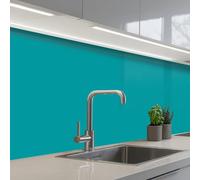 KitchenYeah© Splashback for kitchen 32"x79" / 80x200 cm self adhesive Sink Splash Splatter Guard Backsplash Decor Blue - Aqua - Pattern
