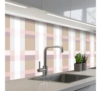 KitchenYeah© Splashback for kitchen 32"x79" / 80x200 cm self adhesive Sink Splash Splatter Guard Backsplash Decor Checkered pattern - Earth tones - Minimalist