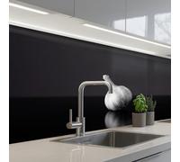 KitchenYeah© Splashback for kitchen 32"x79" / 80x200 cm self-adhesive Sink Splash Splatter Guard Splashbacks Walls Garlic - Black - White