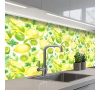 KitchenYeah© Splashback for kitchen 32"x79" / 80x200 cm self-adhesive Sink Splash Splatter Guard Splashbacks Walls Lemon - Yellow - Lime - Green