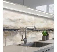 KitchenYeah© Splashback for kitchen 32"x79" / 80x200 cm self-adhesive Sink Splash Splatter Guard Splashbacks Walls Landscape - Horizon - Nature - Abstract - Neutral