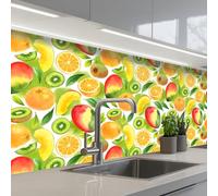 KitchenYeah© Splashback for kitchen 32"x79" / 80x200 cm self-adhesive Sink Splash Splatter Guard Splashbacks Walls Kiwi - Orange - Mango - Peach