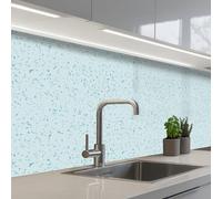 KitchenYeah© Splashback for kitchen 32"x79" / 80x200 cm self-adhesive Wall Protector Decor Panels Cooker Backsplash Terrazzo - Pattern - Colorful - Baby Blue