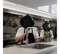 KitchenYeah© Splashback for kitchen 32"x79" / 80x200 cm self-adhesive Wall Protector Splash Back Cooker Backsplash Cooks - Frying pans