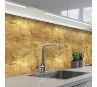 KitchenYeah© Splashback for kitchen 32"x79" / 80x200 cm self-adhesive Wall Protector Splash Back Cooker Backsplash Industrial - Texture - Gold