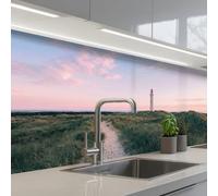 KitchenYeah© Splashback for kitchen 32"x98" / 80x250 cm self-adhesive Back Splashes Kitchens Splash Guard Decor Lighthouse - Dune landscape - Sea