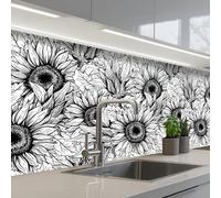 KitchenYeah© Splashback for kitchen 32"x98" / 80x250 cm self adhesive Sink Splash Splatter Guard Backsplash Decor Flowers - Sunflower - Pattern