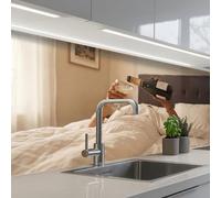 KitchenYeah© Splashback for kitchen 32"x98" / 80x250 cm self-adhesive Sink Splash Splatter Guard Splashbacks Walls Champagne - Bed - Bubbles
