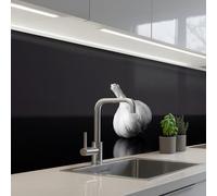KitchenYeah© Splashback for kitchen 32"x98" / 80x250 cm self-adhesive Sink Splash Splatter Guard Splashbacks Walls Garlic - Black - White