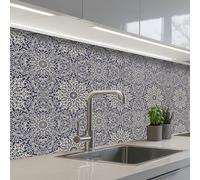 KitchenYeah© Splashback for kitchen 32"x98" / 80x250 cm self-adhesive Sink Splash Splatter Guard Splashbacks Walls Mandala - Flowers - Vintage - Patterns