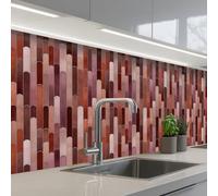 KitchenYeah© Splashback for kitchen 32"x98" / 80x250 cm self-adhesive Sink Splash Splatter Guard Splashbacks Walls Oblong - Tiles - Red - Copper