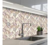 KitchenYeah© Splashback for kitchen 32"x98" / 80x250 cm self-adhesive Sink Splash Splatter Guard Splashbacks Walls Abstract - Wavy - Pastel