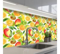 KitchenYeah© Splashback for kitchen 32"x98" / 80x250 cm self-adhesive Sink Splash Splatter Guard Splashbacks Walls Kiwi - Orange - Mango - Peach