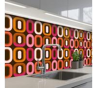 KitchenYeah© Splashback for kitchen 32"x98" / 80x250 cm self-adhesive Sink Splash Splatter Guard Splashbacks Walls Modern - Retro - Colorful