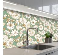 KitchenYeah© Splashback for kitchen 32"x98" / 80x250 cm self-adhesive Wall Protector Decor Panels Cooker Backsplash Flower - Art nouveau - Design