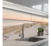 KitchenYeah© Splashback for kitchen 32"x98" / 80x250 cm self-adhesive Wall Protector Decor Panels Cooker Backsplash Coastline - Horizon - Fence