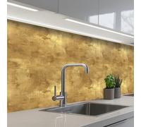 KitchenYeah© Splashback for kitchen 32"x98" / 80x250 cm self-adhesive Wall Protector Splash Back Cooker Backsplash Industrial - Texture - Gold