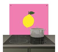 KitchenYeah© Splashback for kitchen 57x51 cm Splash Splatter Guard Backsplash Decor, Induction hob protector Lemon - Yellow - Fresh