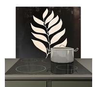 KitchenYeah© Splashback for kitchen 59x51 cm Wall Protector Splash Back Cooker Backsplash, Induction hob mat Sheet - White - Minimalist