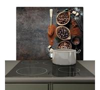 KitchenYeah© Splashback for kitchen 60x52 cm Wall Decor Panels Cooker Backsplash, Induction hob protector mat Still life - Coffee beans