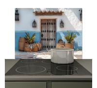 KitchenYeah© Splashback for kitchen 80x52 cm Wall Decor Panels Cooker Backsplash, Induction hob protector mat Door - Baskets - Plants