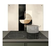 KitchenYeah© Splashback for kitchen 81x52 cm Splash Splatter Guard Splashbacks Walls, Induction hob cover Modern - Square - Shapes
