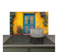 KitchenYeah© Splashback for kitchen 90x52 cm Splash Splatter Guard Splashbacks Walls, Induction hob cover Doors - Colorful - Plants