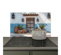 KitchenYeah© Splashback for kitchen 90x52 cm Wall Decor Panels Cooker Backsplash, Induction hob protector mat Door - Baskets - Plants