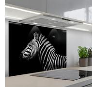 KitchenYeah© Splashback for Kitchen self-Adhesive Back Splashes Kitchens | 24"x35" / 60x90 cm - Splash Guard Decor Zebra - Animal - Black