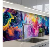KitchenYeah© Splashback for Kitchen self-Adhesive Wall Protector Splash | 24"x98" / 60x250 cm - Back Cooker Backsplash Paint - Colorful - Black - Colors