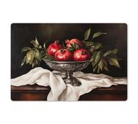 KitchenYeah© Table Mats 18"x12" / 45x30 cm Wipeable Dining Placemats Set Of 6 Anti Slip Large Plastic Vinyl Mat Kitchen Waterproof Pomegranates - Classic - Vintage
