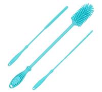 Kitchiny 12.5” Silicone Bottle Brush and Straw Cleaner Brush Set | Water Bottle Cleaner for Hydro Flasks, Tumblers, Glassware, Vases and Narrow Neck Containers