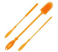 Kitchiny 12.5" Silicone Bottle Brush & Straw Cleaner Brush Set | Water Bottle Cleaner for Hydro Flasks, Tumblers, Glassware, Vases and Narrow Neck Containers