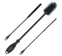Kitchiny 12.5" Silicone Bottle Brush & Straw Cleaner Brush Set | Water Bottle Cleaner for Hydro Flasks, Tumblers, Glassware, Vases and Narrow Neck Containers