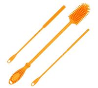 Kitchiny 12.5" Silicone Bottle Brush & Straw Cleaner Brush Set | Water Bottle Cleaner for Hydro Flasks, Tumblers, Glassware, Vases and Narrow Neck Containers