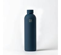 KITCHKIT Insulated Stainless Steel Water Bottle 25oz/750ml Vacuum Flask, Leak-Proof Lid, Hot & Cold Retention, Minimalist White Design, Reusable Eco Bottle (Navy Blue)