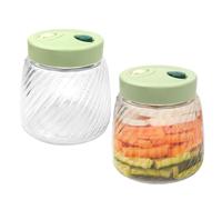 Kitchnexus 2 Pack Fermentation Jars, 1L Kimchi Container with Air Release Vent, Glass Storage Mason Jar for Kimchi Jam Yogurt
