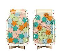 Kitchnexus 2 Pack Reward Jars for Children Magnetic Reward System with 25 Star Tokens and Smiley Face Tokens