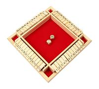 Kitchnexus 4-Player Shut The Box with 12 Numbers Wooden Table Game Classic Dice Board Toy