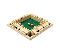 Kitchnexus 4-Player Shut The Box with 12 Numbers Wooden Table Game Classic Dice Board Toy