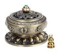 Kitchnexus Incense Censer Burner Holder Tibet Lotus Copper Alloy For Stick Cone Coil Incenses