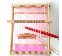 Kitchnexus Wooden Weaving Loom Kit 40 x 26 cm Multi-Craft Lap Frame Hand-Knitted Woven Set DIY for Kids Adults Beginners Children